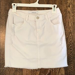 J Brand white jean skirt